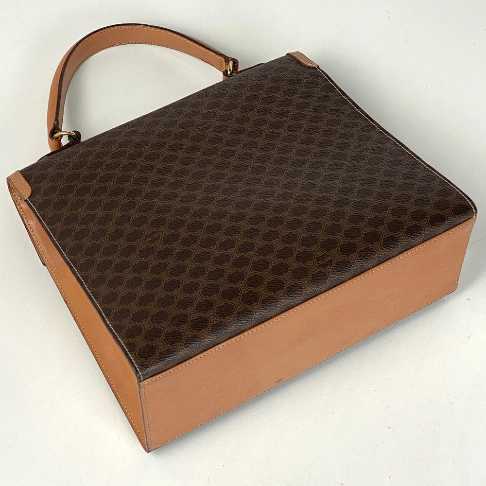 Celine over canvas Macadam brown bag logo tote all handbag